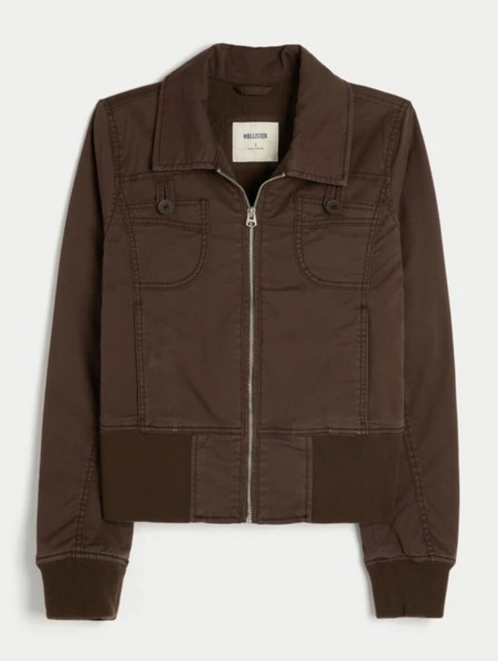 Hollister Twill Zip Up Jacket NWOT SIZE XL - Picture 4 of 6